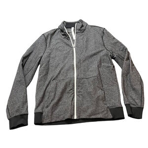 Lululemon‎ Jacket Herringbone Mens Gray Athletic Track Sweatshirt Size XL